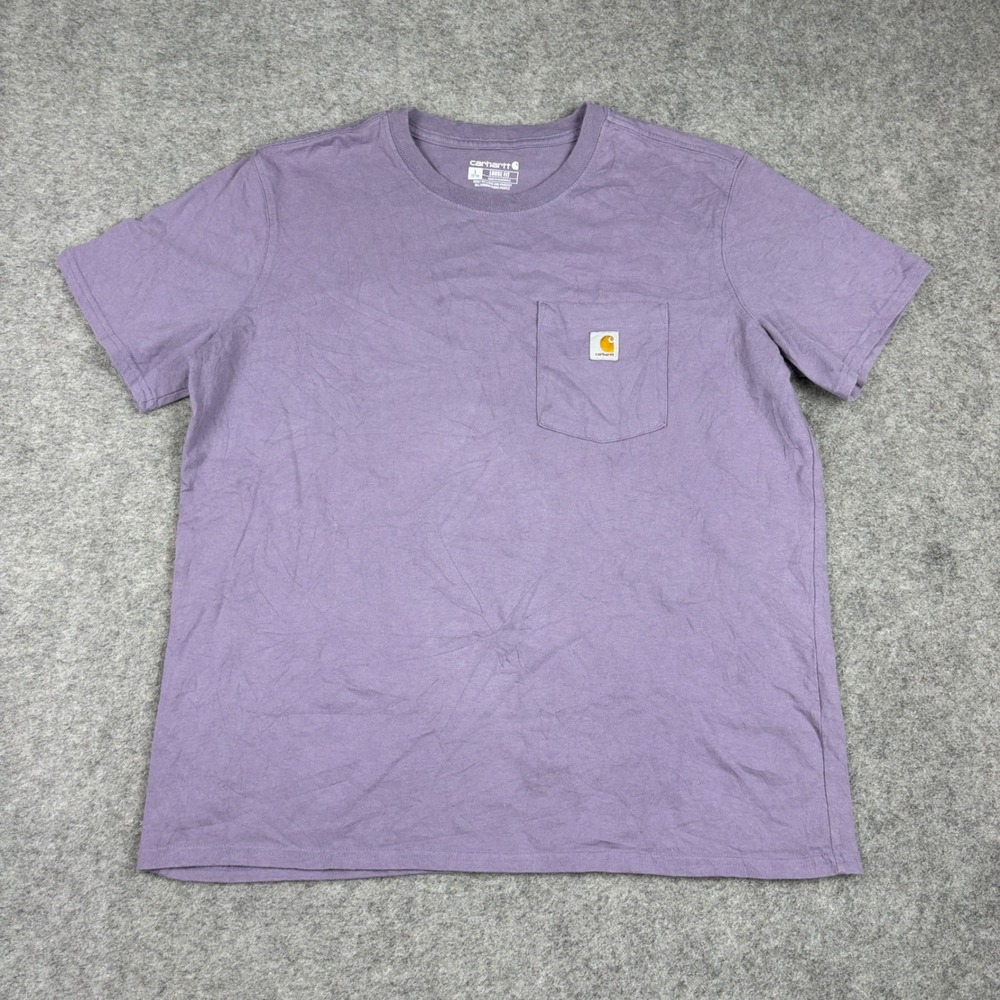 Carhartt Pocket T-Shirt Boys Large Purple Loose Fit Short Sleeve Workwear